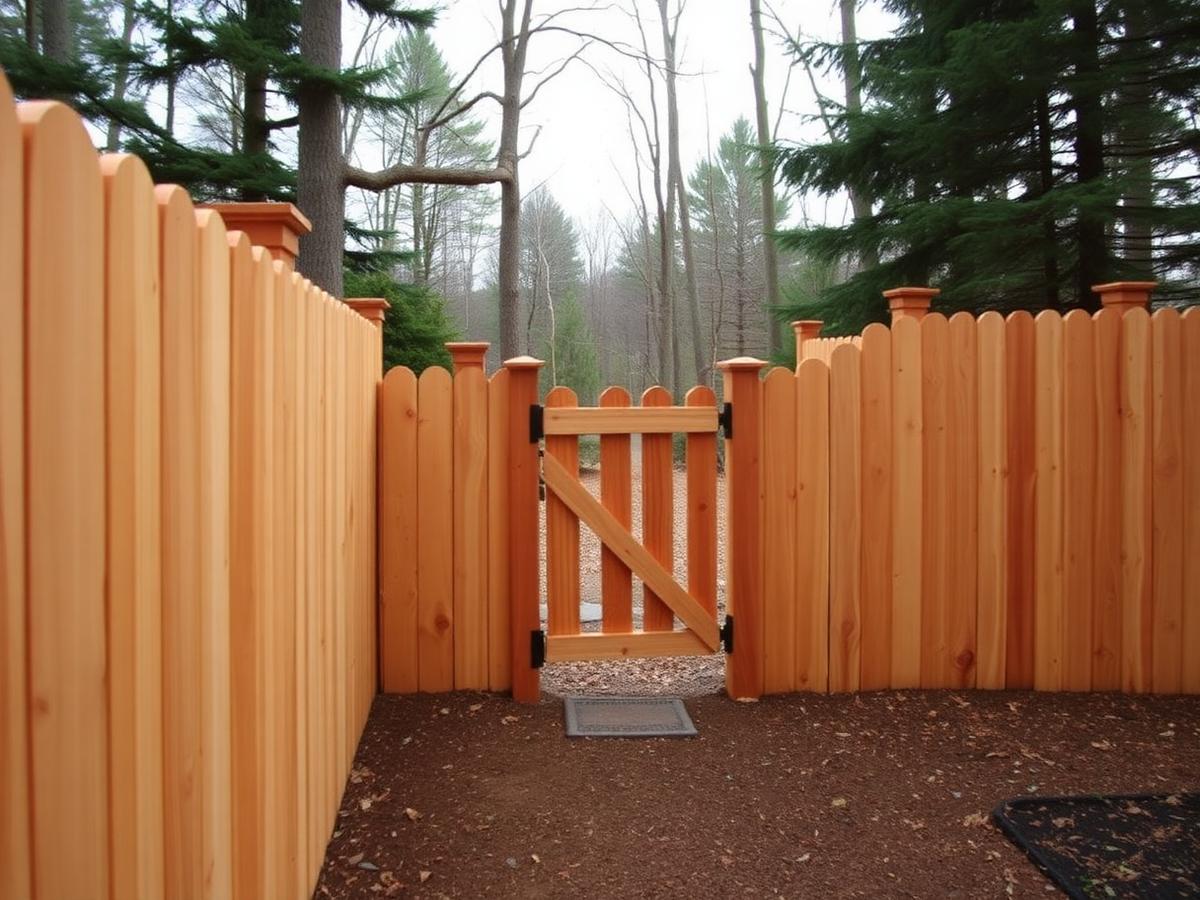 Wood Fencing example on a Maine property